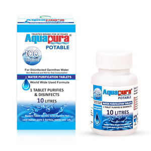 Aquapura Potable - Water Purification Tablets for Drinking & Hygiene at Home/Workplace - Each Tablet for 10 Litres Water
