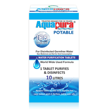 Aquapura Potable - Water Purification Tablets for Drinking & Hygiene at Home/Workplace - Each Tablet for 10 Litres Water