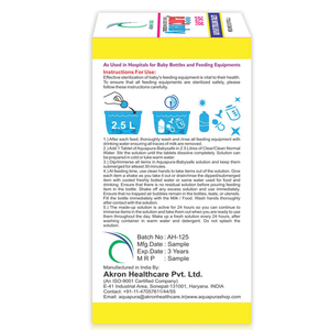 Aquapura Babysafe - Baby Bottle and Baby Feeding Equipment Sterilizing Tablets - 32 Days Supply*
