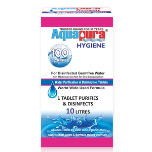 Aquapura Hygiene - Water Purification Tablets for Drinking & Hygiene at Home/Workplace - Each Tablet for 10 Litres Water