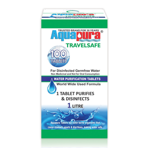 Aquapura Travelsafe - Water Purification Tablets for Travelling, Trekking, Camping - Each Tablet For 1 Litre Water