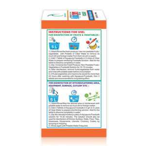Aquapura Foodsafe - Disinfection Tablets for Fruits, Vegetables, Cutlery, Crockery, Surface & Objects - 90 Days Supply*