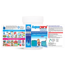 Aquapura Tanksafe - Water Purification Tablets for Overhead, Underground Water Tanks at Home & Workplace - Each Tablet For 500 Litres Water